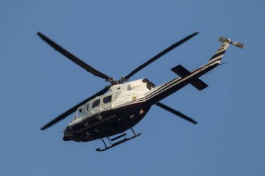 Chiangmai, Tayland - 7 Ocak 2024: Bell 412ep Tayland Polisi. Fotoğraf: Chiangmai Şehri.