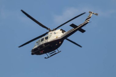 Chiangmai, Tayland - 7 Ocak 2024: Bell 412ep Tayland Polisi. Fotoğraf: Chiangmai Şehri.