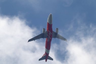 Chiangmai, Tayland - 16 Ağustos 2024: HS-ABA Airbus A320-200 Tay Havayolları. Chiangmai Havaalanı 'ndan Phuket' e hareket edin..