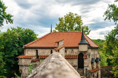 Canlı yaz yeşillikleriyle çerçevelenmiş tarihi bir Alman şatosunun güzelliğini keşfedin. Klasik mimari ve sakin bir çevreyi gözler önüne serin..