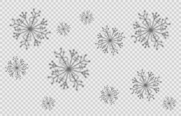 stock vector Snowflakes shadow overlay effect on transparent background for Christmas or New Year. Mockup of transparent shadow overlay effect, natural lightning. Stock vector illustration.