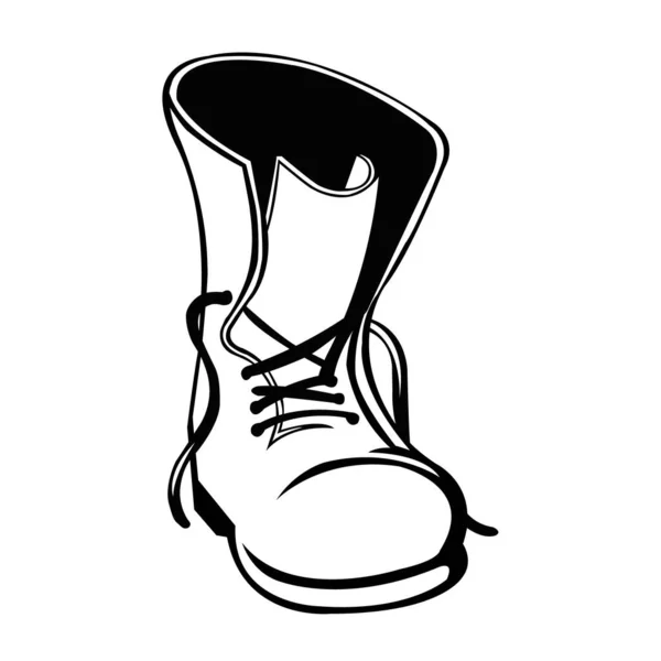 Beyaz arka planda dantelli bir ayakkabı. Tasarım için vektör illüstrasyonu