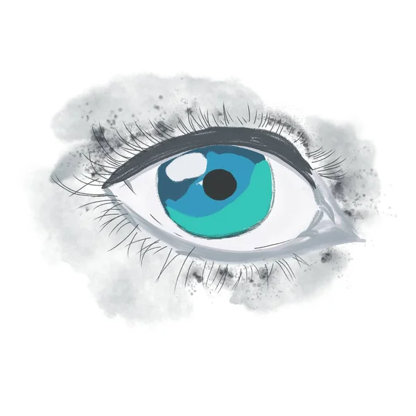 水彩で手描きの目 デザインのためのカラーイラスト — ストック写真
