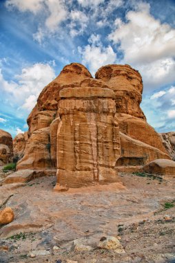 Eski bir şehir olan Petra 'nın Dünya Mirası Sahası' na giderken. Yüksek kalite fotoğraf