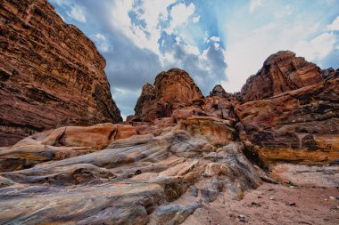 Eski bir şehrin kalıntıları, Petra. Ürdün Krallığı Yüksek kalite fotoğraf