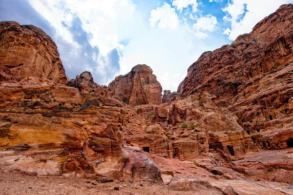 Eski Bir Şehrin Kalıntıları Petra Ürdün Krallığı Yüksek Kalite Fotoğraf — Stok fotoğraf