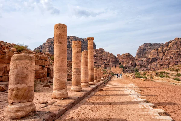 Ruïnes Van Een Oude Stad Petra Jordanië Hoge Kwaliteit Foto — Stockfoto