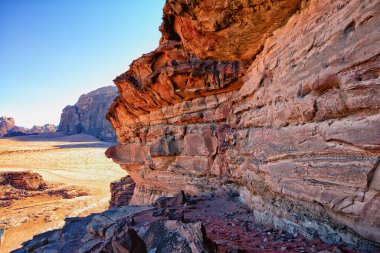 Güzel çöl Wadi Rum 'u, Ürdün Krallığı. Yüksek kalite fotoğraf