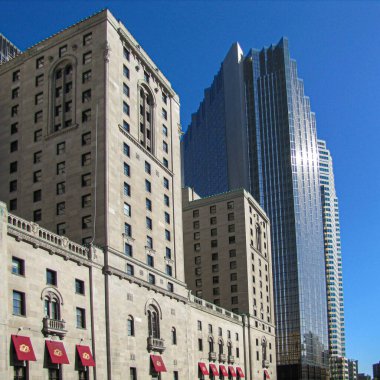 Toronto Downtown 'da inanılmaz gökdelenler var. Ontario, Kanada. Yüksek kalite fotoğraf