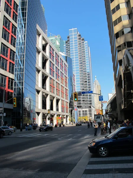 多伦多市中心的街道 加拿大安大略省 高质量的照片 — 图库照片