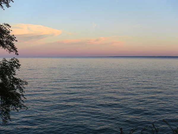 Twilight Lake Ontario Bij Zonsondergang Canada Hoge Kwaliteit Foto — Stockfoto