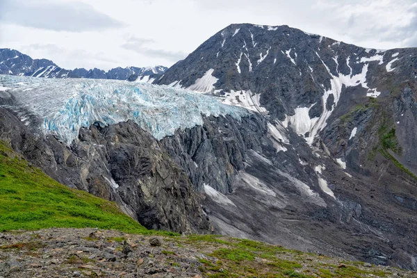 Gletsjer Knik Zomer Alaska Hoge Kwaliteit Foto — Stockfoto