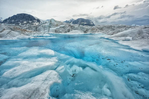 Μπλε Λιμνοθάλασσα Στο Glacier Knik Καλοκαίρι Αλάσκα Ηπα Υψηλής Ποιότητας — Φωτογραφία Αρχείου