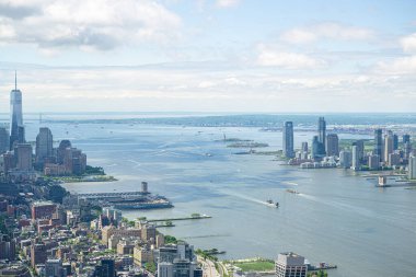 New York City, Manhattan şehir merkezindeki Hudson Yards 'daki The Edge Observatory Platformu. Yüksek kalite fotoğraf