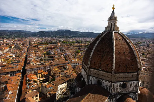 Cúpula Brunelleschi Vista Cima Cidade Florença Vista Perto Cúpula Fotografias De Stock Royalty-Free