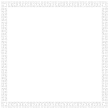 Vector geometric square frame formed by a bike chain. Greek patterns. White background