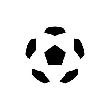 Vector simple black soccer ball symbol icon. Isolated on white background.