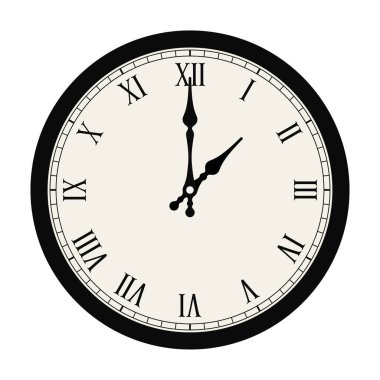 Vector old wall clock. Isolated on white background