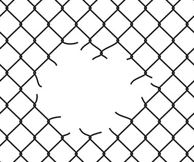 Vector seamless background dark green vector fence torn. Isolated on white background.