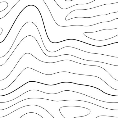 Vector background with seamless texture topographic contour line. Isolated on white background.