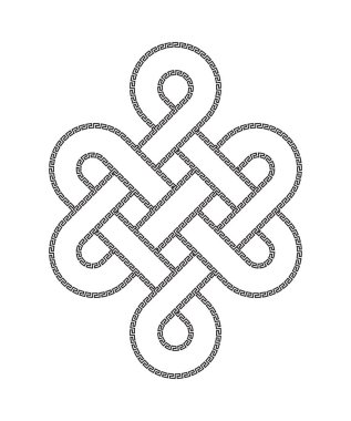 Vector line tibetan symbol. Isolated on white background.