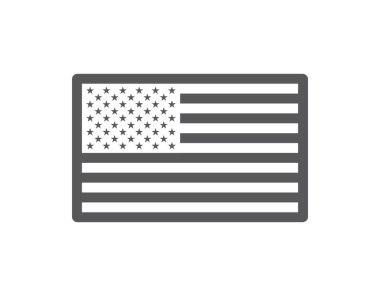 Vector monochrome grey simple flag of USA. Isolated on white background.