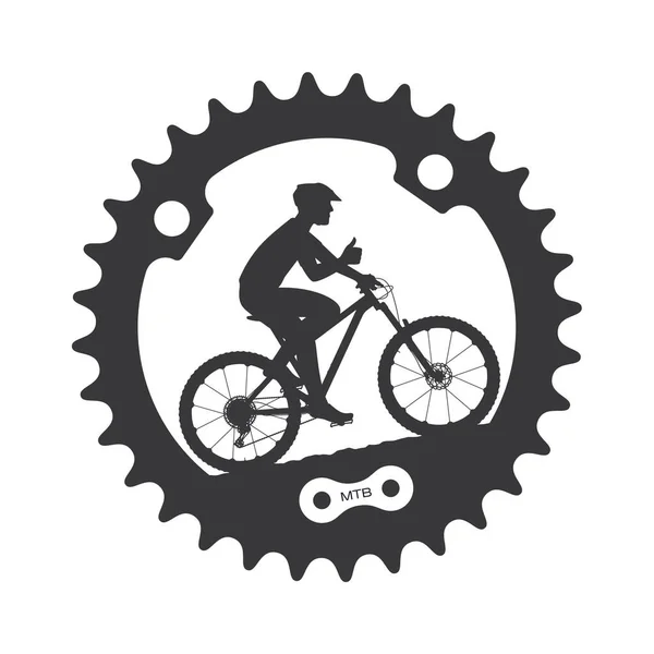 Διάνυσμα Ποδήλατο Εργαλεία Μέσα Σιλουέτα Ενός Ποδηλάτη Ιππασία Ένα Ποδήλατο — Διανυσματικό Αρχείο