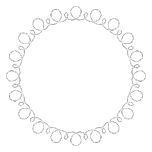 Vector Circle Black Lines Created Twisted Rope Isolated White Background — Stockvektor