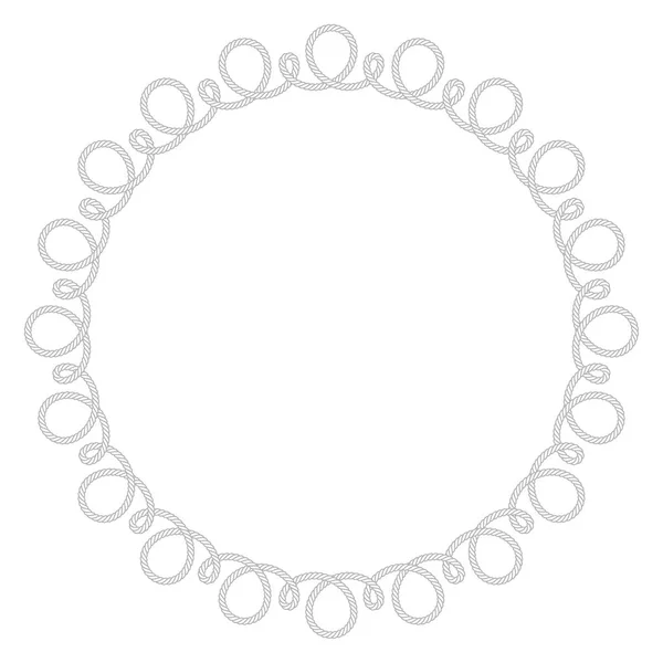 Vector Circle Black Lines Created Twisted Rope Isolated White Background — Vetor de Stock