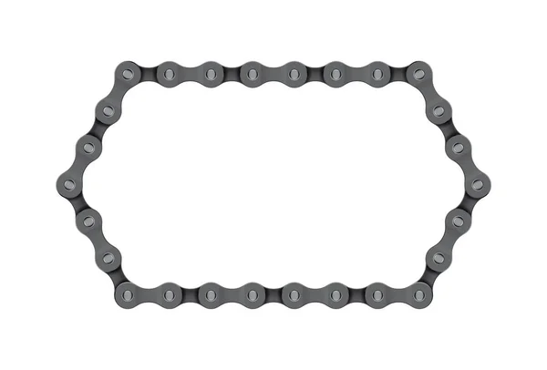 Vector Line Realistic Bike Chain Frame Isolated White Background — Stock Vector