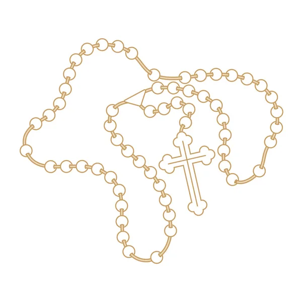 stock vector Vector image of christian rosary. Isolated on white background.