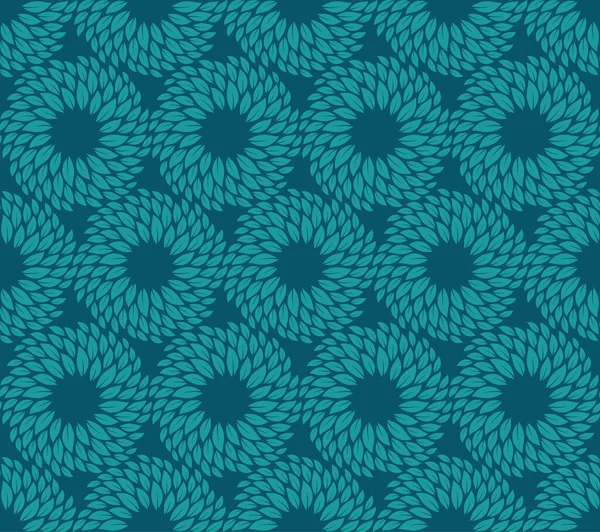 Vektor Nahtlose Blätter Bilden Kreise Dekor Blauer Hintergrund — Stockvektor