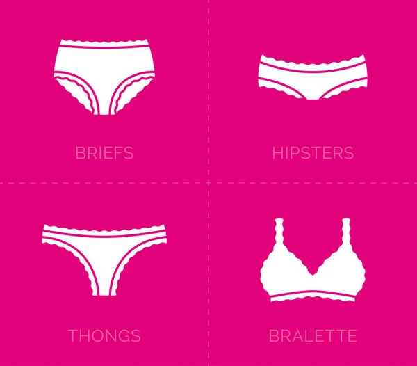 Vektor Reihe Von Unterwäsche Ikonen Für Frauen — Stockvektor