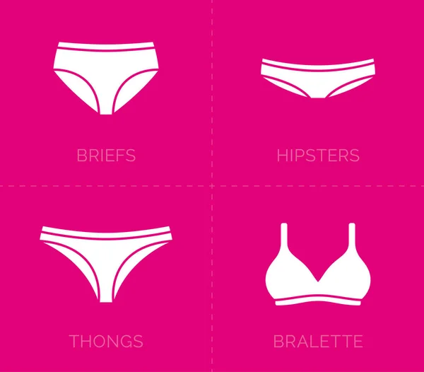 Vektor Reihe Von Unterwäsche Ikonen Für Frauen — Stockvektor