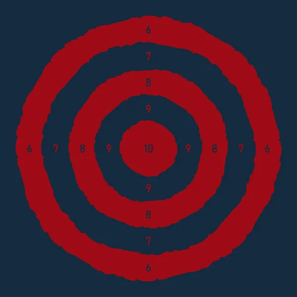 Vector Red Template Paper Target Shooting Practice Description Blue Background — Stock Vector