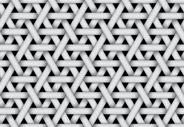 Векторно-серая чересстрочная бесшовная геометрическая текстура с затенением. Чёрный фон