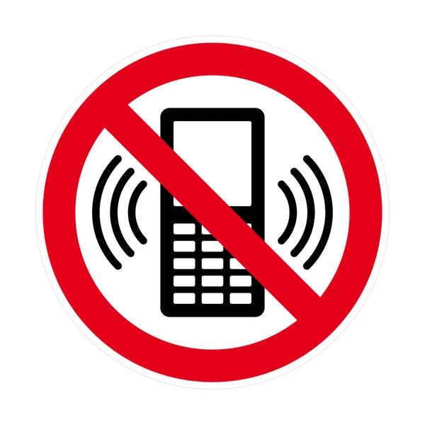 Вектор Викреслив Символ Червоного Кола Символом Телефону Символ Заборони Мобільного — стоковий вектор
