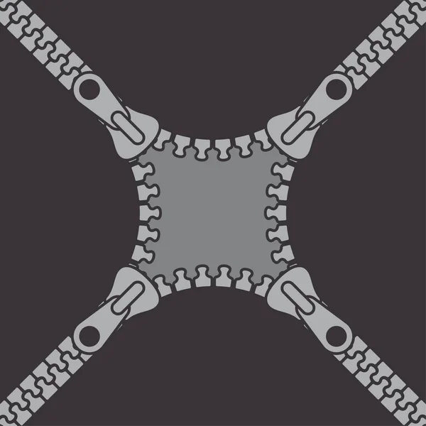Vektorsymbolet Kryss Glidelåsen Mørk Bakgrunn – stockvektor