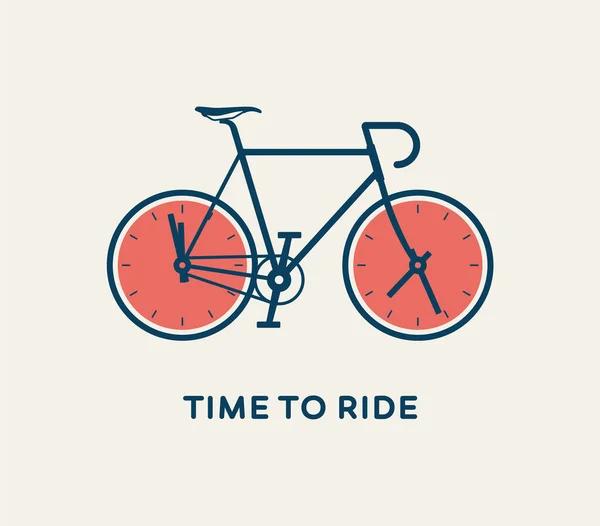 Διάνυσμα Απλό Μπλε Ποδήλατο Αναλογικό Ρολόι Αντί Για Τροχούς Ώρα — Διανυσματικό Αρχείο