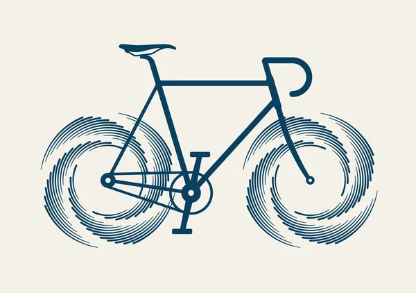 Imagen Vectorial Una Bicicleta Con Efecto Ruedas Giratorias — Vector de stock