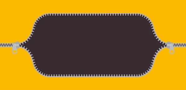 Векторна Застібка Блискавка Утворює Комірку Шаблон Жовтий Фон — стоковий вектор