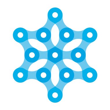 Bir yıldız oluşturan vektör mavi tekerlek zinciri. Beyaz arkaplanda izole.