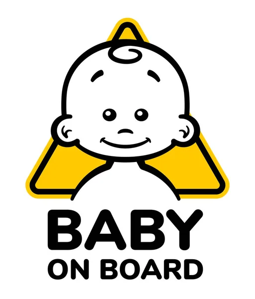 Vector Sinal Triângulo Amarelo Com Figura Cabeça Criança Bonito Pequeno — Vetor de Stock