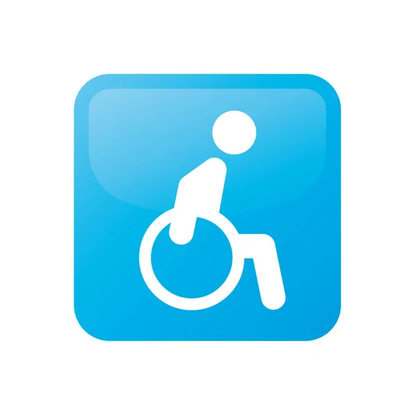 Vektorblaues Symbol Für Rollstuhlfahrer Isoliert Auf Weißem Hintergrund — Stockvektor