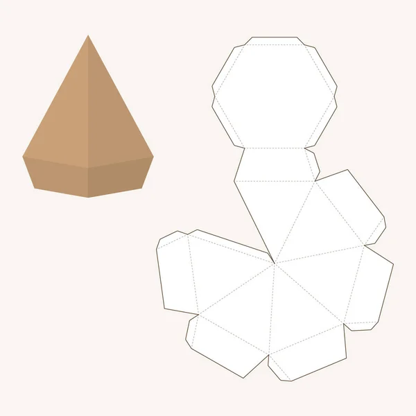 Векторная Белая Бумага Шаблон Алмаза Изготовления Коробки Упаковки Изолированный Белый — стоковый вектор