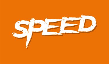 Vektör grunge metin hızlandı. Turuncu arka planda izole edilmiş