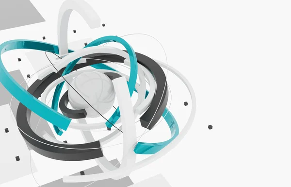 Futuristisches Digitales Banner Tech Moderne Runde Elemente Auf Weißem Hintergrund — Stockfoto