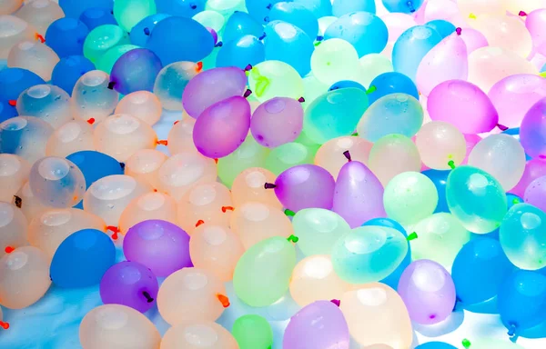 Multi-colored balloons filled with water prepared for the water game of children and adolescents