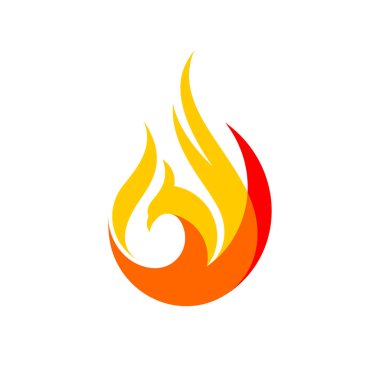 Phoenix yangın logosu, yanan konseptli kuş logosu