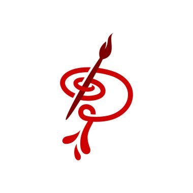 P harfi konseptiyle logo boyama